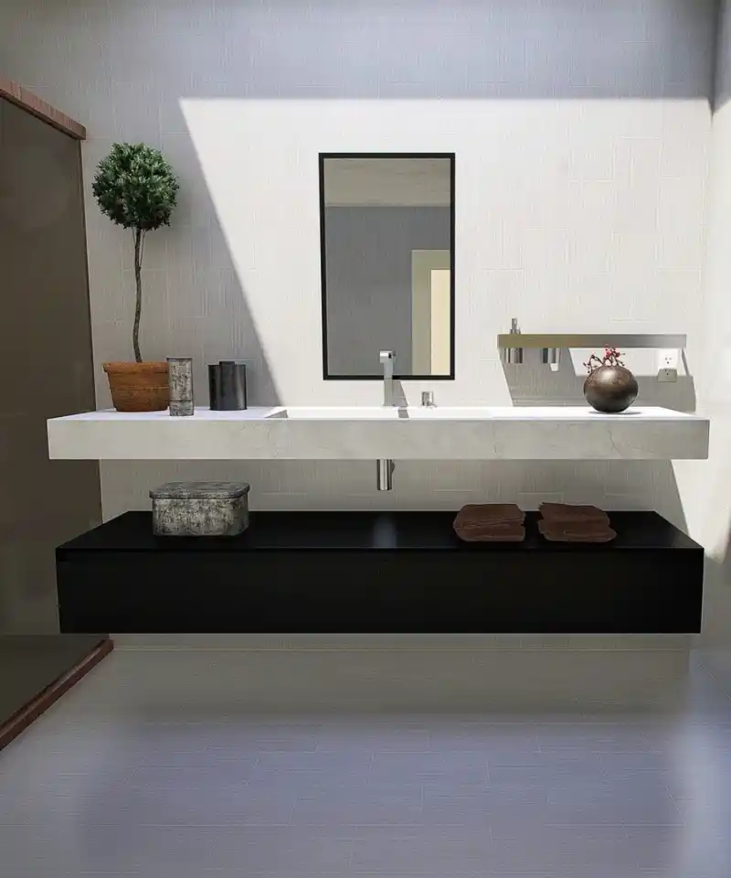 salle de bain moderne rénovation design vasque